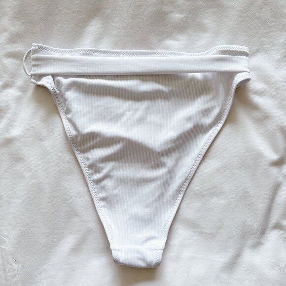 Playboy Misguided bikini bottoms Buckle Ribbed High Cheeky Waist Size 8 swimsuit - Picture 4 of 13